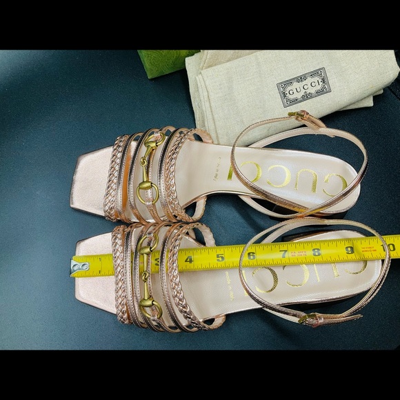 Gucci Women’s Nappa Silk Old Rose Sandals SIZE 38 NWB Model 645405 AUTHENTIC - Picture 7 of 9